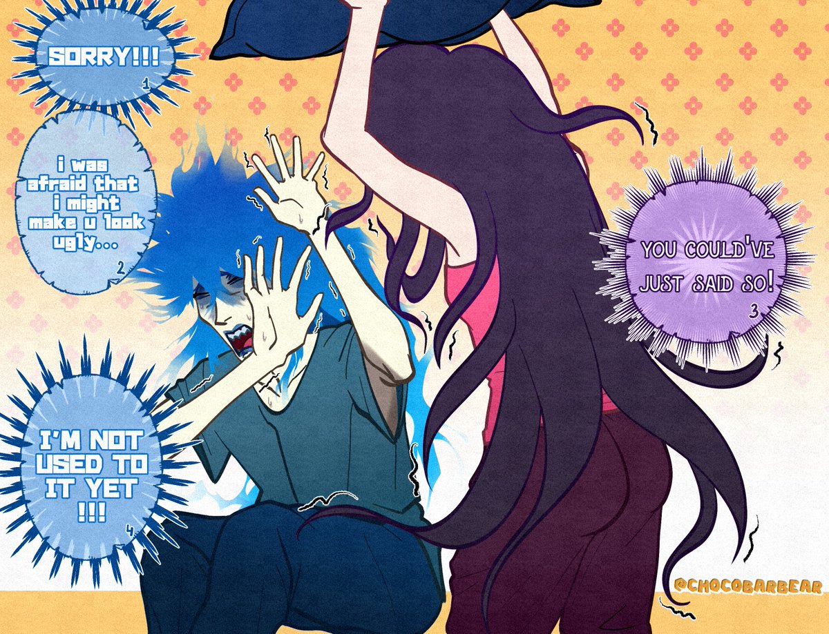 chocobarbear's tweet photo. #twstファンアート #イデア・シュラウド 
#twistedwonderland #idiashroud

in honor of the releasing tomodachi life demo i drew something silly w my idia and my twst oc eris https://t.co/OwnX7YZeKI