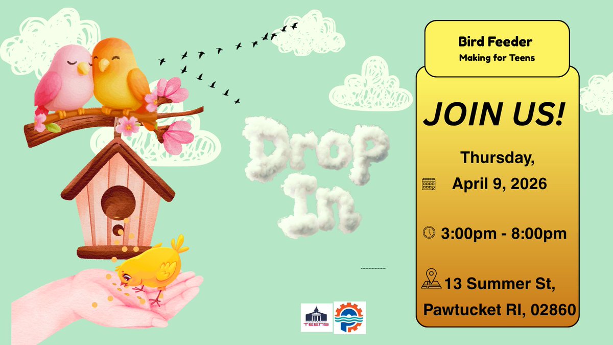 PawtucketPL's tweet photo. Spring has sprung! Drop into the Teen Center and make a bird house! https://t.co/YYTQMegUWy