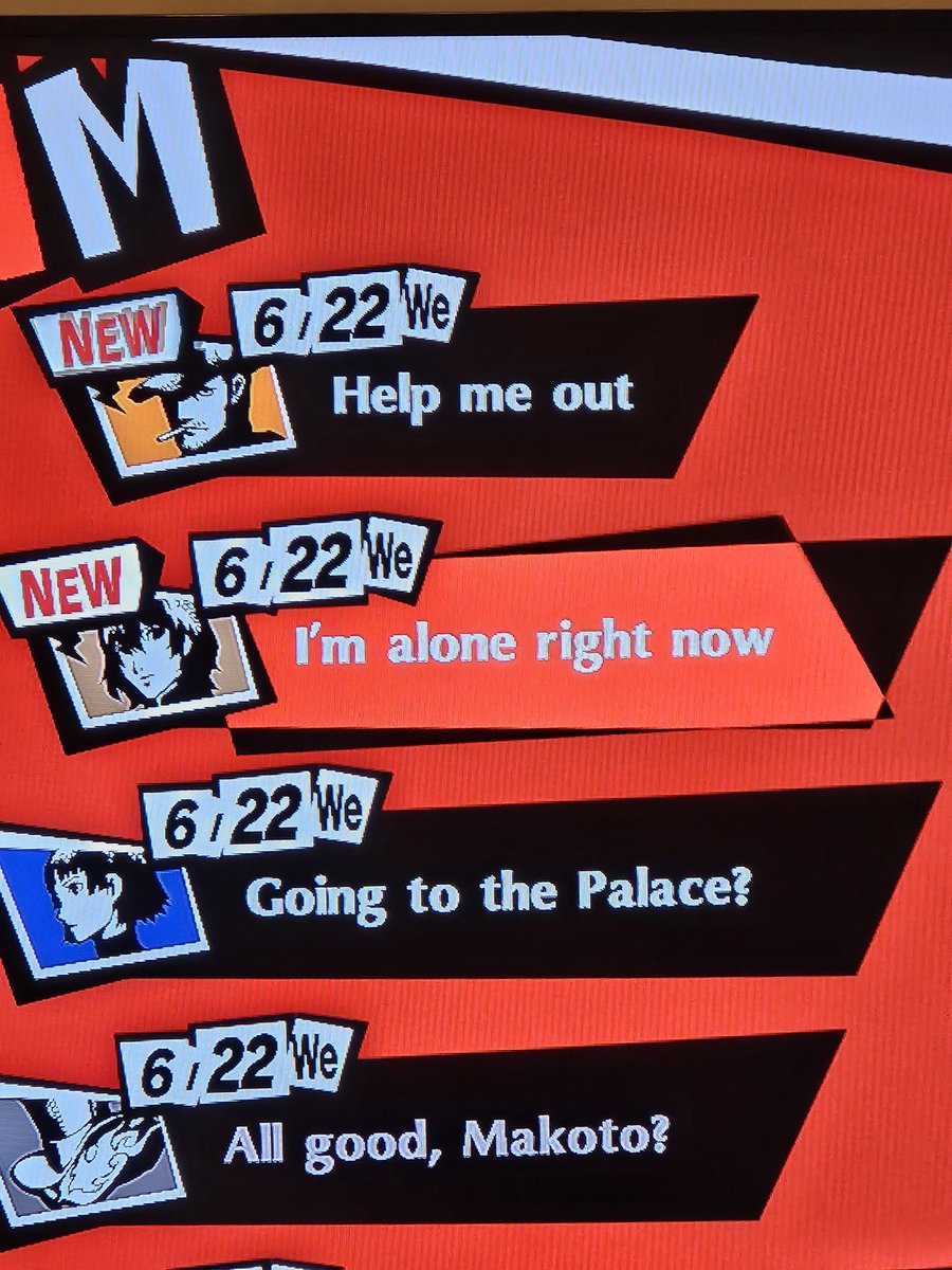 willow ໒꒱ playing p5r + p3r (1st time) tweet media