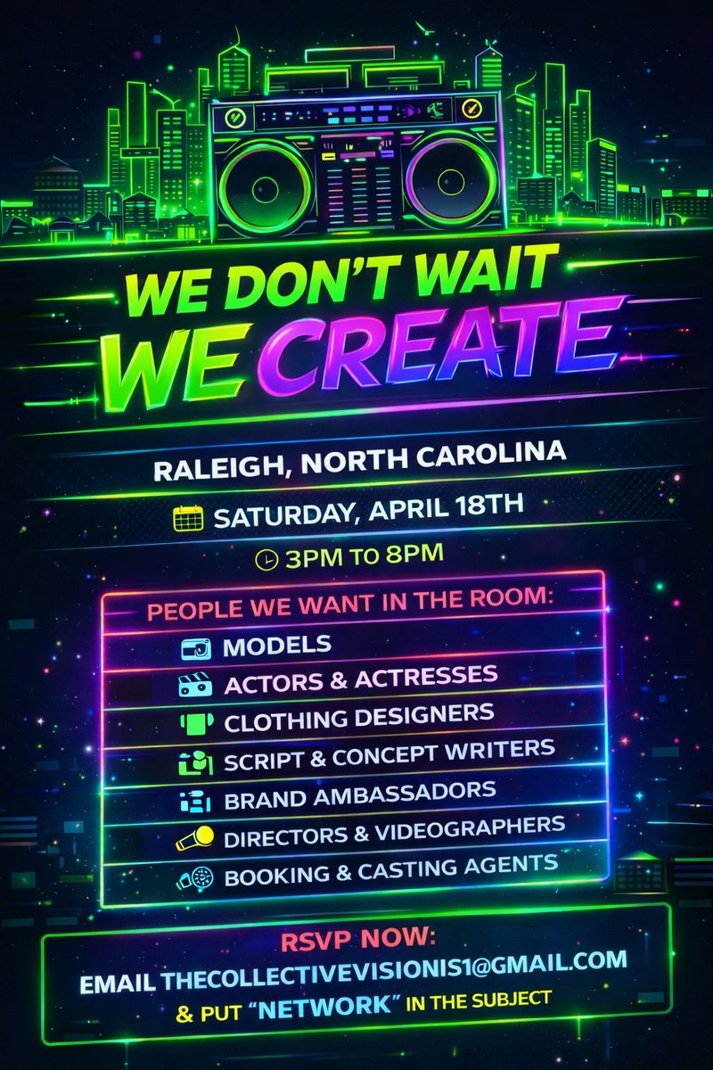 D2LENT's tweet image. Your next collab won’t come from waiting.
It’ll come from showing up.
📩 RSVP: thecollectiveevents.net 
#WeDontWaitWeCreate #CreativeThreads #RaleighNC