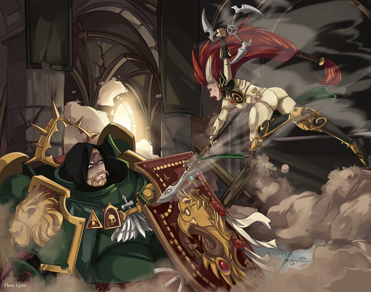 Flower_Lynnn's tweet photo. (Comm) Lion El'Jonson vs Jain Zar.
For client "A Dwarf from Germany"
#wh40k #warhammer40k https://t.co/iPB5J3E8k1