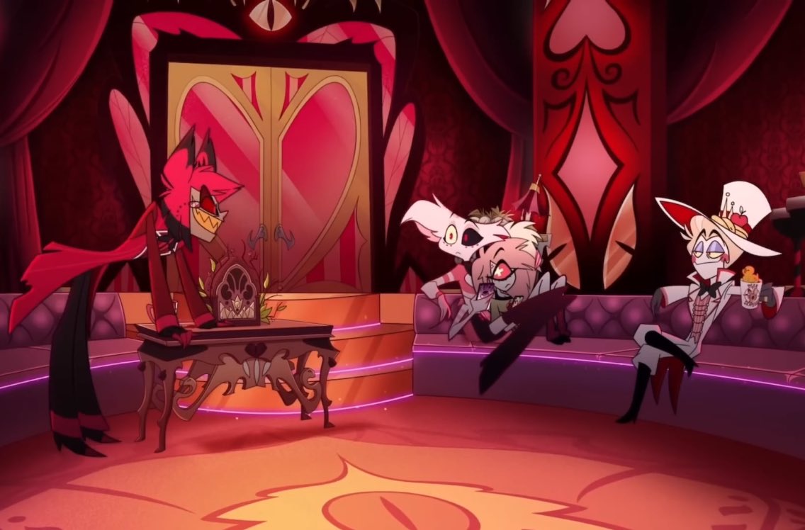 gazing lovingly at his gigantic angry wife