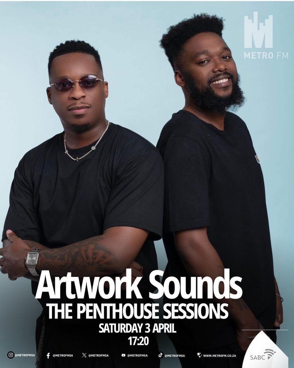 Artwork_Sounds's tweet photo. Tune in to our mix on Metro FM’s Penthouse Sessions 🔥🎶

#tgatas 
#newagebishops https://t.co/gO3Av5srPM