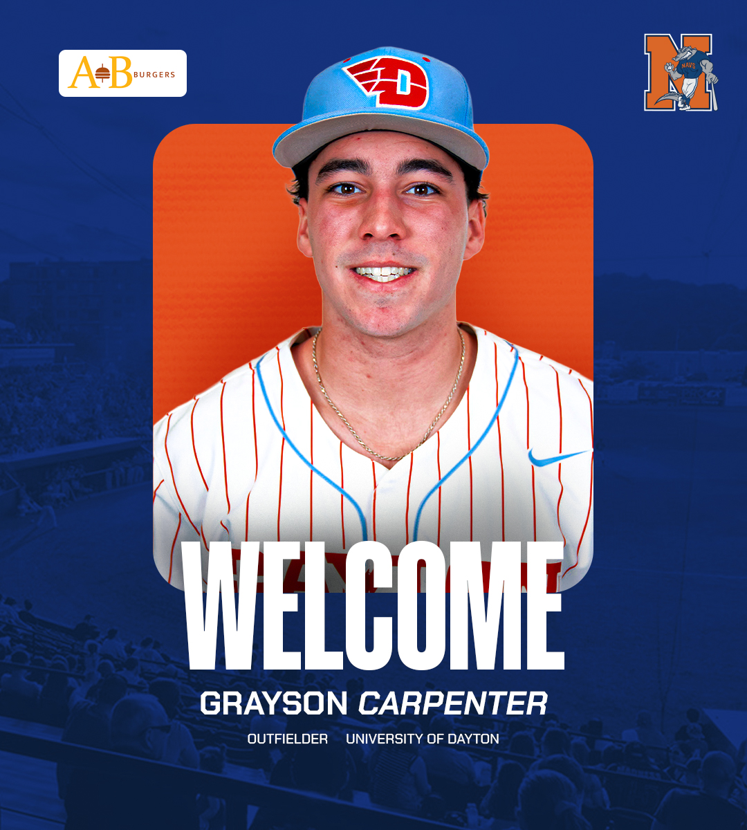 NSNavigators's tweet image. 🤝 𝐌𝐄𝐄𝐓 𝐓𝐇𝐄 𝟐𝟎𝟐𝟔 𝐍𝐀𝐕𝐒 ⚾️ 

@_GrayCarpenter comes to the Fraser outfield!

⚾️ OF
📍 University of Dayton
🏠 Fort Myers, FL

🗒️ '𝟮𝟲: .304, 8 XBH 15 RBI in 26 games; A-10 Rookie of the Week on 3/3
🗒️ 𝗛𝗦: 3x All-Area at Bishop Verot Catholic

#NavsNation | #NECBL