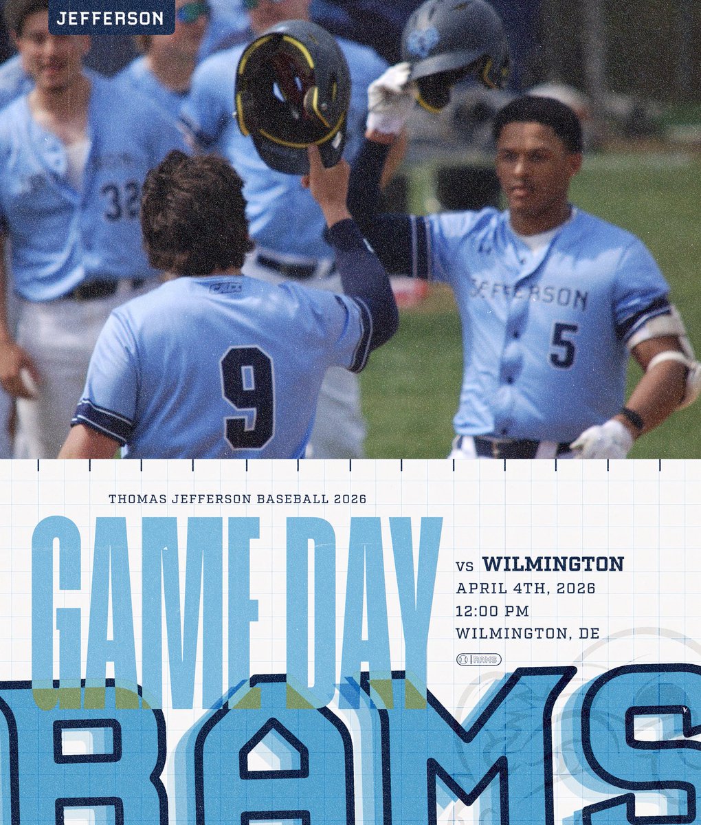 JeffersonBSB_'s tweet photo. 𝗚𝗮𝗺𝗲𝗱𝗮𝘆

🆚 Wilmington
⏰ 12:00pm EDT
🏟️  Wilson Field | New Castle, DE https://t.co/ukCrH7JI2U