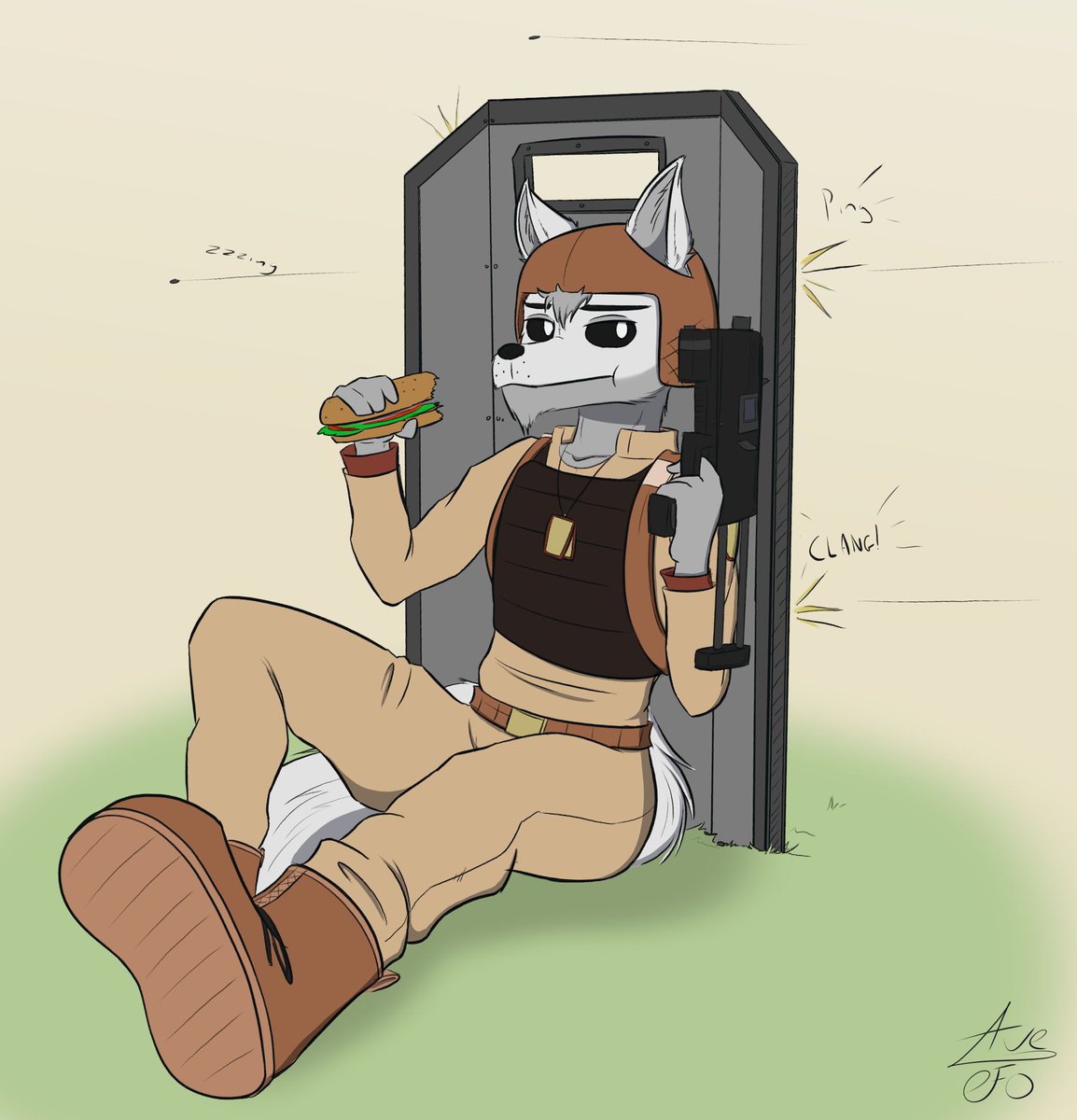 The Wheel of Fate selected Crazy here for my most recent quick sketch. Crazy is a character belonging to a friend and one of my earliest followers over on FurAffinity, <a href="/CGWolf_/">Loony</a> 

He just needs to heal up real quick...
#sketch #anthro #comicart