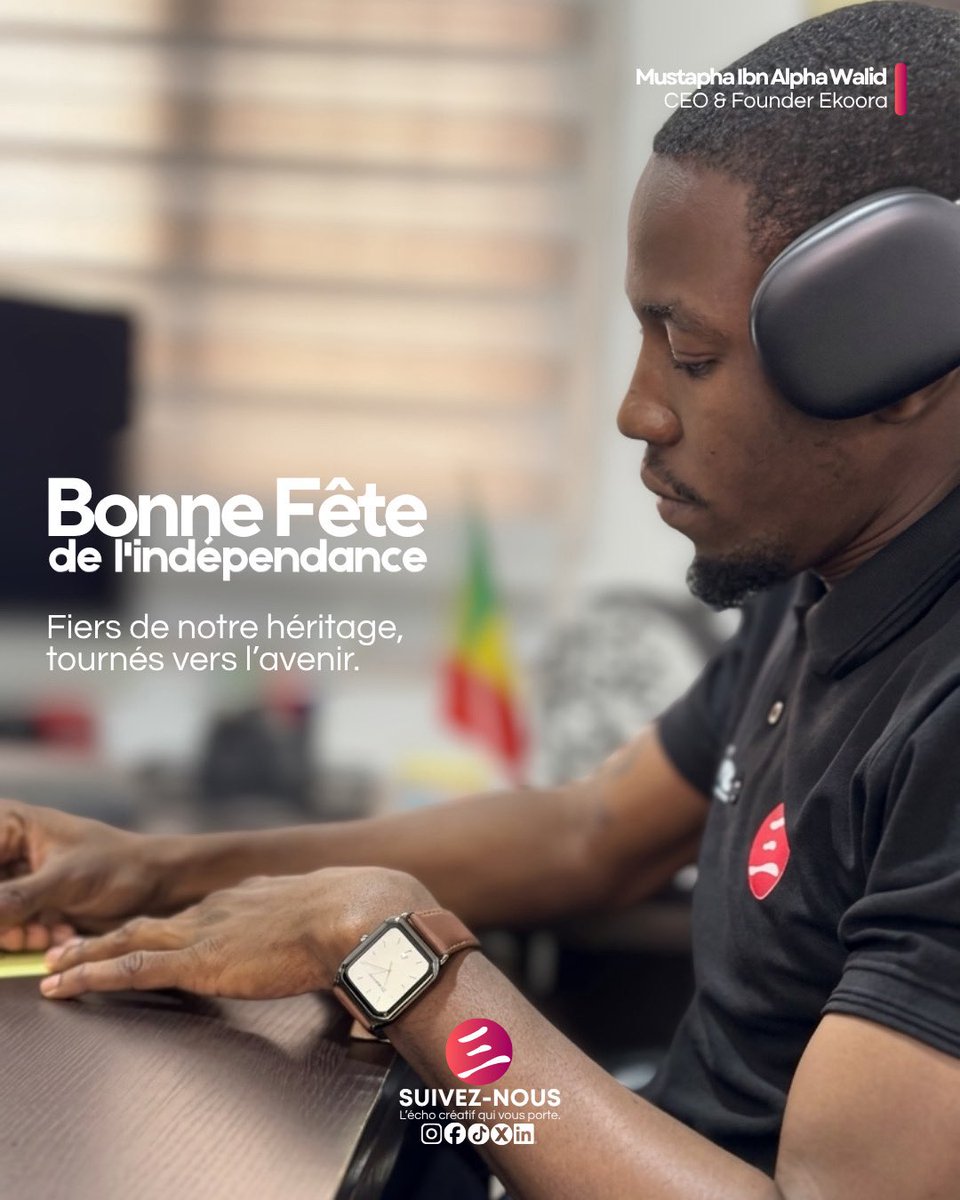 ekoora_sn's tweet photo. En ce jour symbolique, Ekoora célèbre l’héritage, la résilience et la grandeur de notre nation.

Bonne fête de l’Indépendance à tous.
Continuons à construire, innover et porter haut nos ambitions.

#Senegal #Independance #Ekoora https://t.co/lAHAuVqhOK