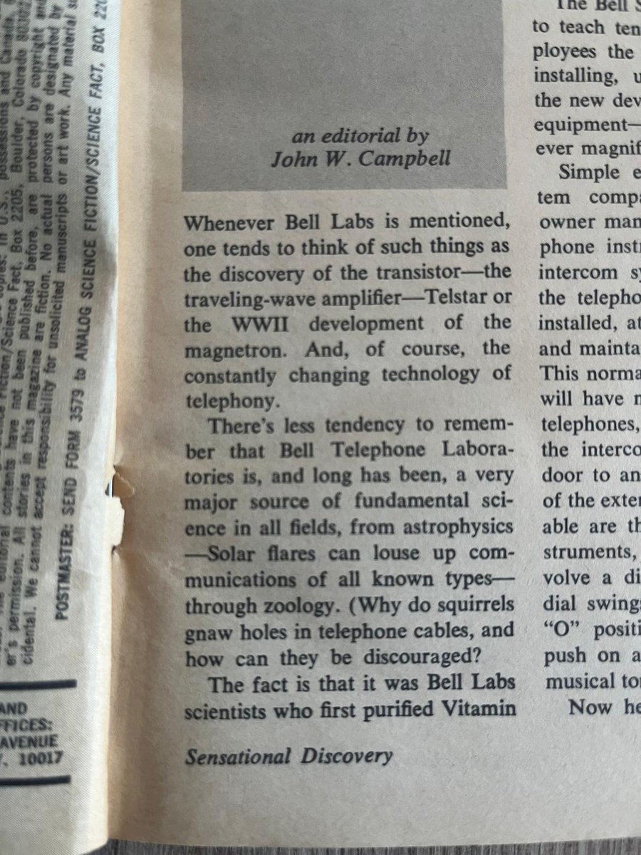 UriBram's tweet image. pop quiz: which vitamin was first purified at bell labs?