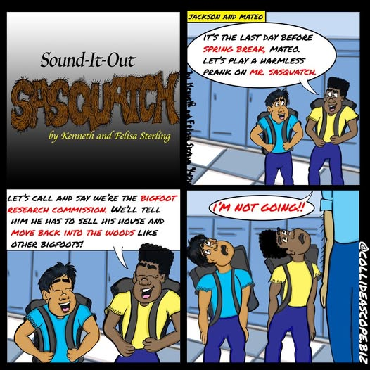 SOUND-IT-OUT-SASQUATCH by Kenneth and Felisa Sterling
Visit Collideascope.biz
#sounditoutsasquatch #saturdaymorning #SaturdayVibe #saturday #springbreak #spring #springvibes #sasquatch #bigfoot #artist #comedy #comicart #comicstrips #comics #comicartist #everyonefollowers
