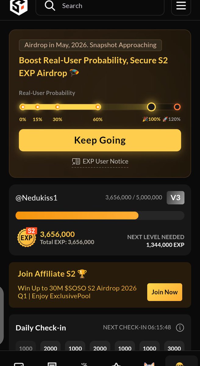 Big congrats in advance for the $SOSO Season 2 airdrop participants

The Co founder of #SOSOValue has confirmed that the moderator’s response about 100% verification guarantees airdrop rewards is False news.

Only 0% verification will categorize you as bot.
Make i  manage my 60%