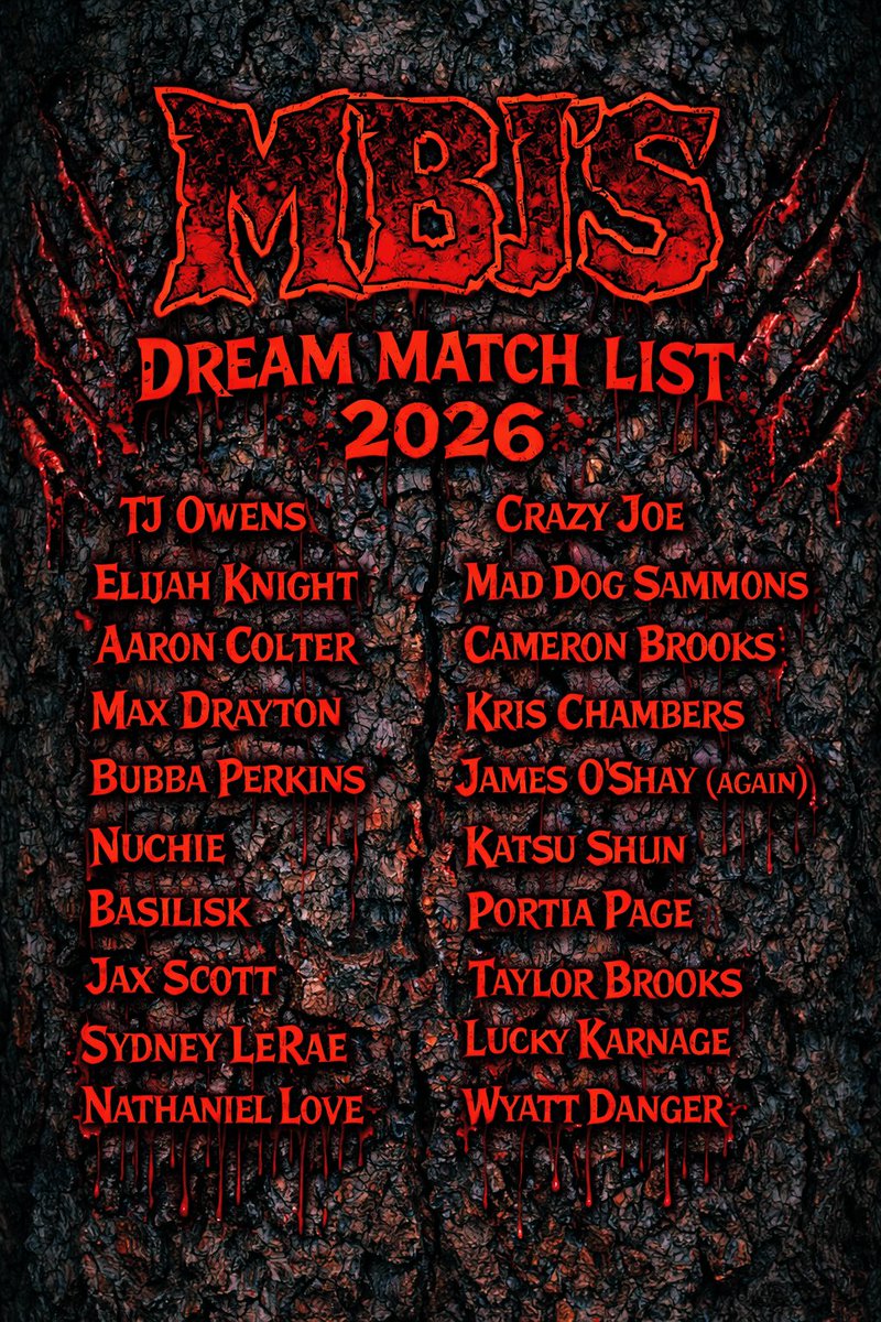 Been a little quiet here and I’ve seen some people releasing their dream match lists, so I figure this should get some love and attention.
All for the love of the game