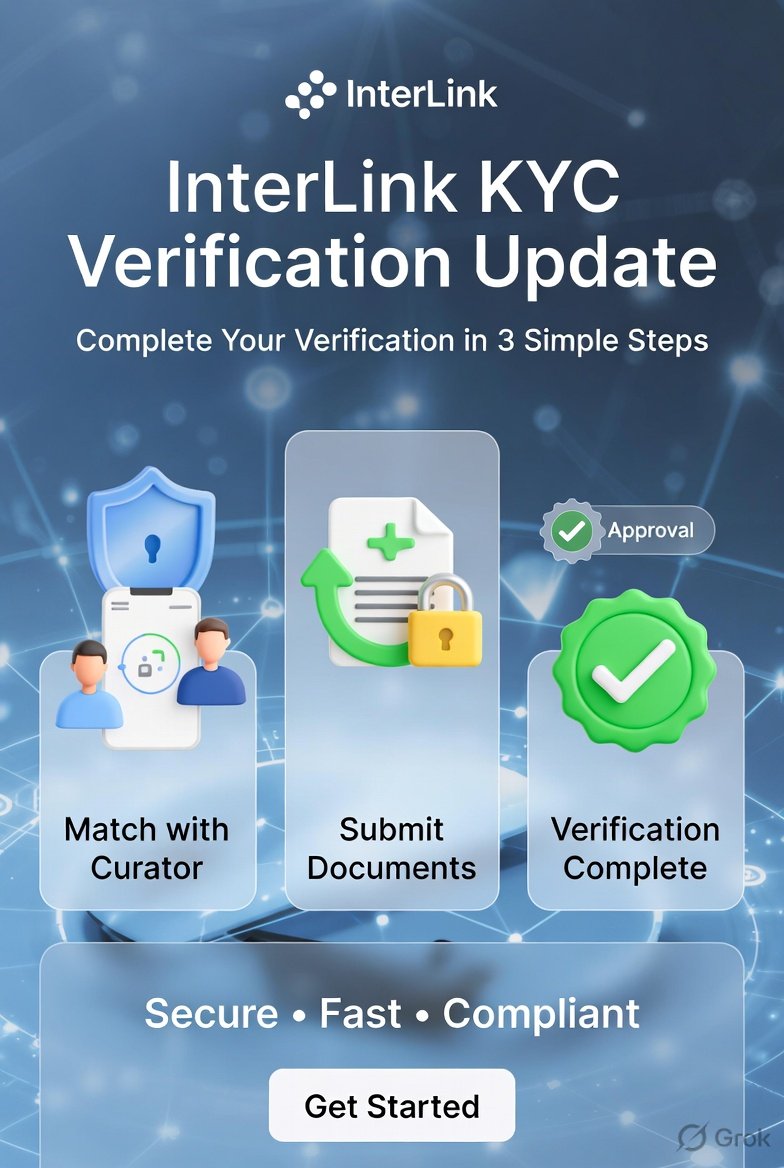 BaluM225271's tweet photo. Update your KYC now and enjoy seamless access to all InterLink services!
#InterLink #KYCUpdate #SecureVerification #Fintech #GetVerified" https://t.co/D15tV3iizE
