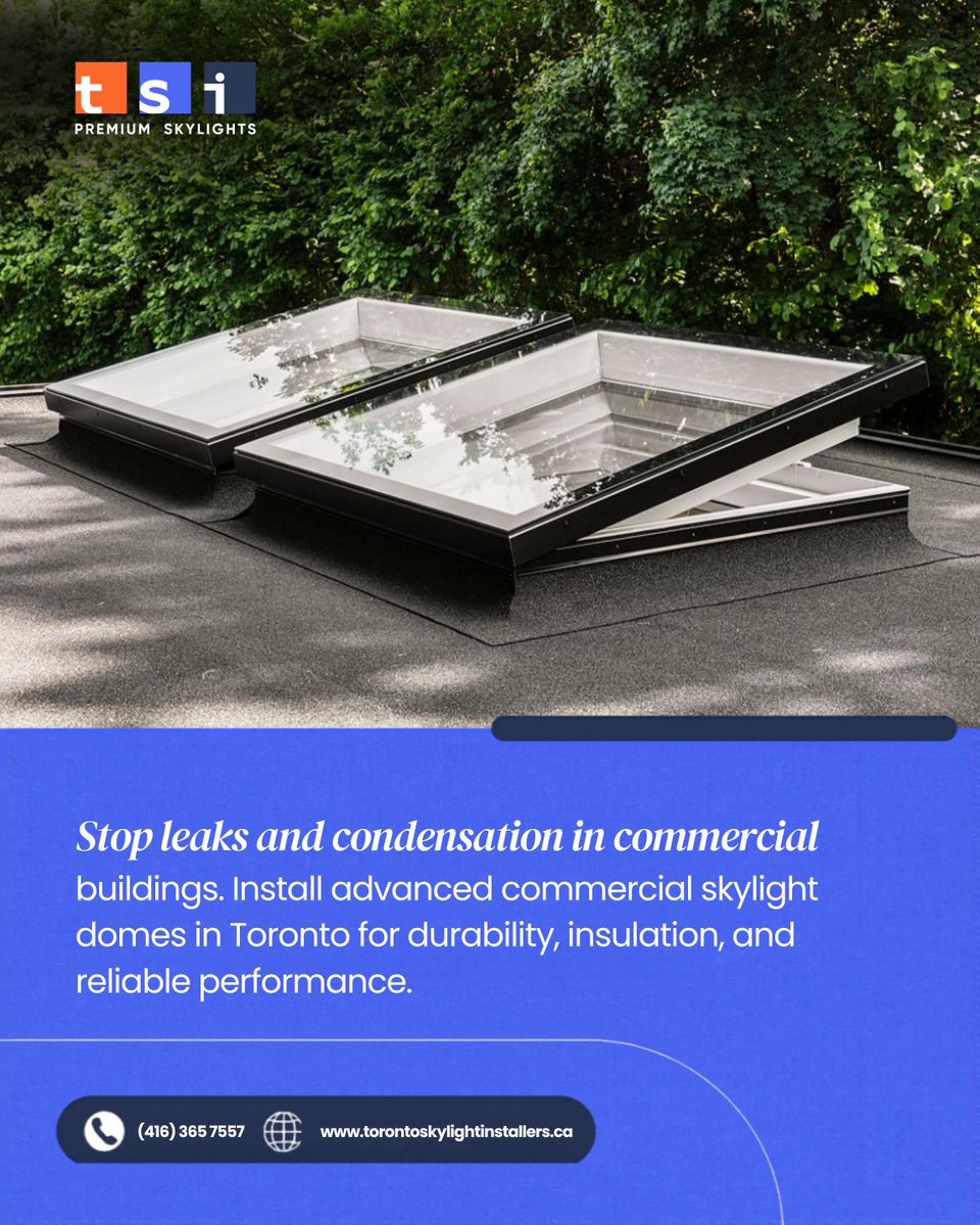 torontoskylight's tweet image. Don’t let leaky skylights damage your inventory or workspace. 🏢 

We provide thermally broken, high-insulation skylight solutions across the GTA. 🛠️

🔗 torontoskylightinstallers.ca
📞416-365-7557

#Skylights #Toronto #FacilityManagement