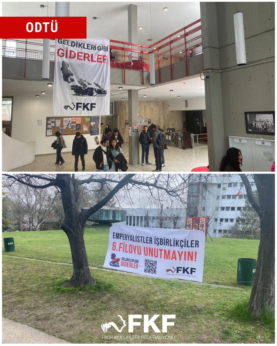 fkfresmi's tweet photo. Denizlerden, Mahirlerden, Harunlardan aldığımız bağımsız Türkiye kavgasını büyüterek NATO’nun kuruluş yıldönümünde FKF olarak kampüslerimizden sesimizi yükseltiyoruz;

Geldikleri Gibi Giderler!
https://t.co/H0MW79wfah https://t.co/gCALdOypna