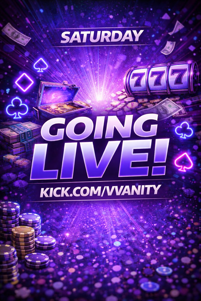 VvanityStreams's tweet photo. 🔥 LIVE IN 5 — LOCK IN 🔥
Chat running the stream tonight 😈💬
Who’s coming?
👉 https://t.co/RRLf2nP7TX

Entertainment only. 21+ where required. Gamble responsibly.
#Kick #LiveStream #StreamerLife #GamingCommunity #LiveIn5 #GambleResponsibly https://t.co/Dx9R0xq4n0
