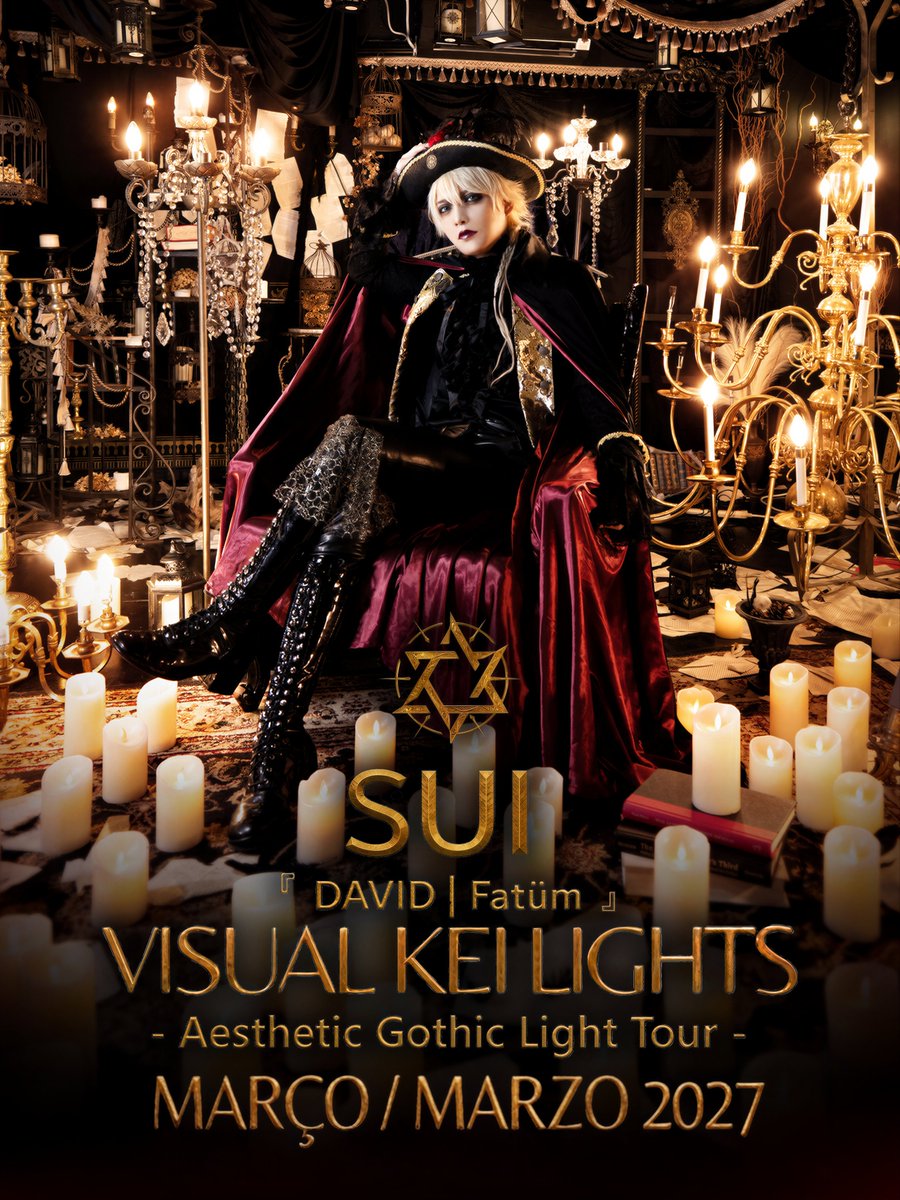 ritagency's tweet photo. SUI  @_SUI_Official  | Fatüm」
VISUAL KEI LIGHTS
Aesthetic Gothic Light Tour

Após o sucesso do nosso Candlelight anterior, a RIT apresenta o próximo capítulo.

SUI, ex Megaromania e atual DAVID e Fatüm, traz uma experiência intimista e imersiva, unindo estética gótica e luz de velas.

━━━━━━━━━━━━━━━

Tras el éxito de nuestro Candlelight anterior, RIT presenta el siguiente capítulo.

SUI, ex Megaromania y actual DAVID y Fatüm, presenta una experiencia íntima e inmersiva, con estética gótica y luz de velas.

🌎 Países Confirmados
🇧🇷🇲🇽 🇧🇷 🇦🇷 🇨🇱 

Datas em breve!
Fechas pronto