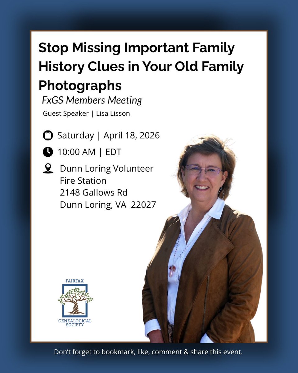 That old photograph isn’t just an image—it’s a record. Clothing, posture, and setting can reveal relationships and stories you won’t find elsewhere.

Join us with Lisa Lisson to turn photos into research tools. No registration required.

#FamilyHistory #GenealogyTips #FxGS