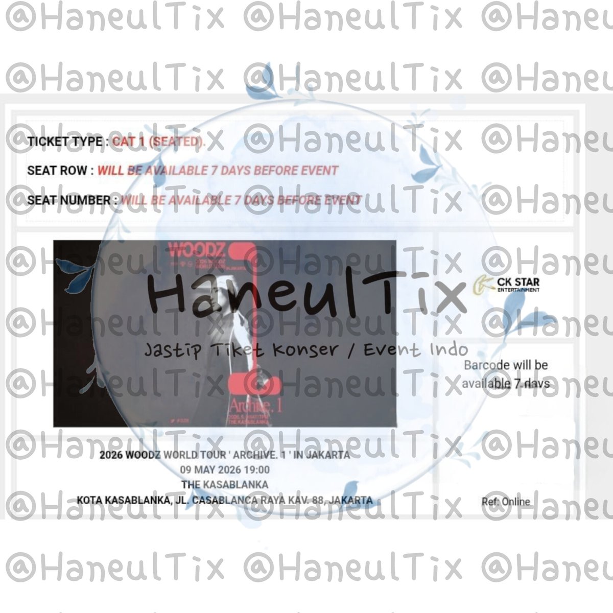 PROOF E-VOUCHER 2026 WOODZ WORLD TOUR 'ARCHIVE. 1'  IN JAKARTA

CAT 1 - 1 TIX
#woodz #WOODZ_2026_WORLD_TOUR_Archive_1 #woodz_2026_world_tour_archive_1_in_jakarta
#proofhaneultix