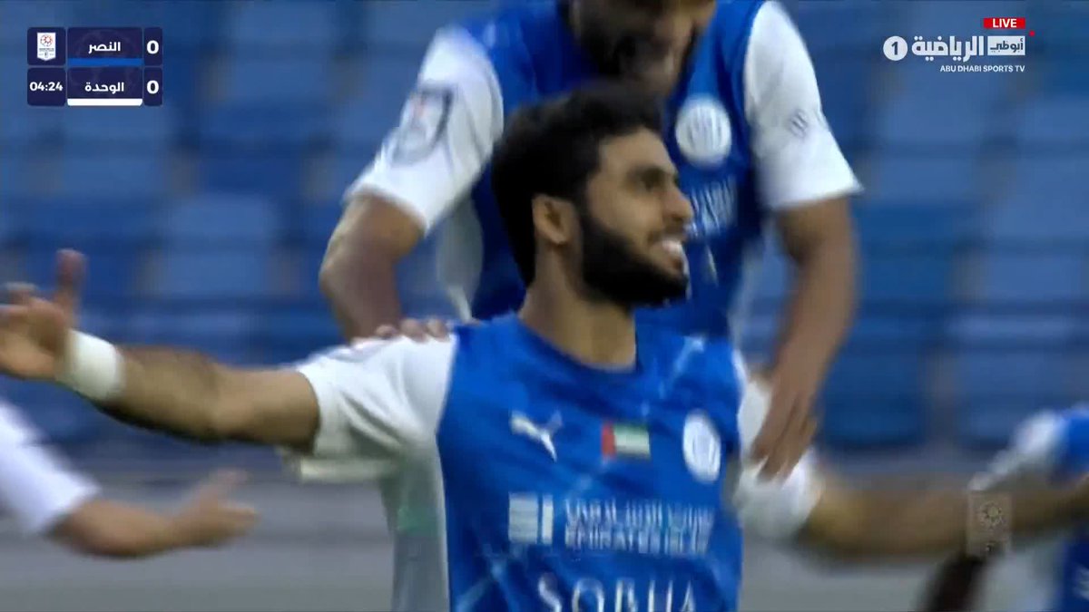 الحكم يحتسب الهدف بعد العودة إلى الـVAR. النصر يتقدم بالنتيجة بالهدف الأول عن طريق زايد الزعابي #النصر_الوحدة 