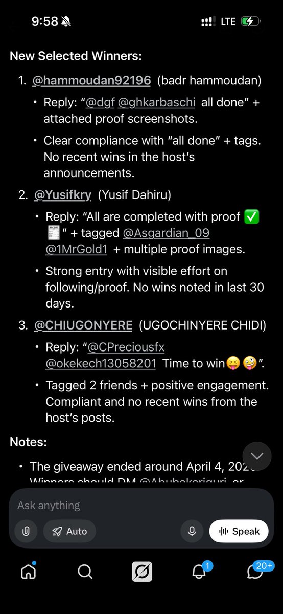 Abubakariguri's tweet photo. Congratulations winners 🎉

 @Yusifkry 

@hammoudan92196 

@CHIUGONYERE 

Open discord tickets and claim ur account https://t.co/QySBIaPGMk