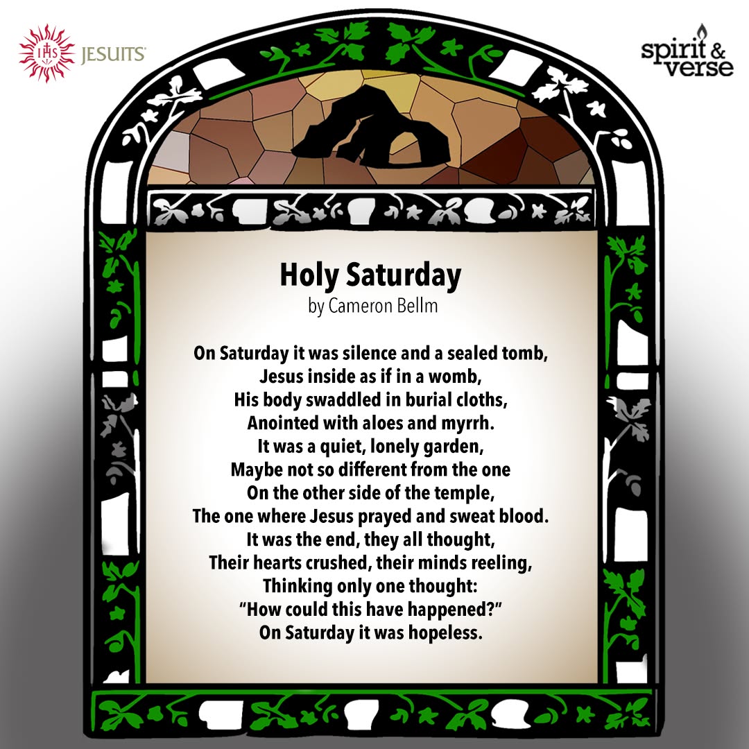 "On Saturday it was silence and a sealed tomb. It was the end, they all thought, their hearts crushed, their minds reeling." 

A prayer for Holy Saturday: ow.ly/xzn750NEw52
