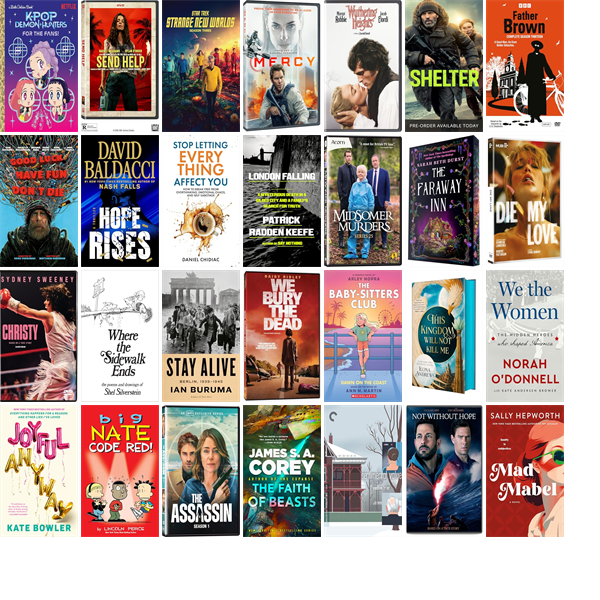 WRLibrary's tweet photo. This week the Williamsburg Regional Library has 243 new books and 20 new movies.  New items include This Story Might Save Your Life, The Keeper, Send Help, Star Trek, Mercy, Lady Tremaine, Wuthering Heights, Shelter, Father Brown, and Hope Rises. https://t.co/GWKa7spyWB https://t.co/lHYIHZjVRC