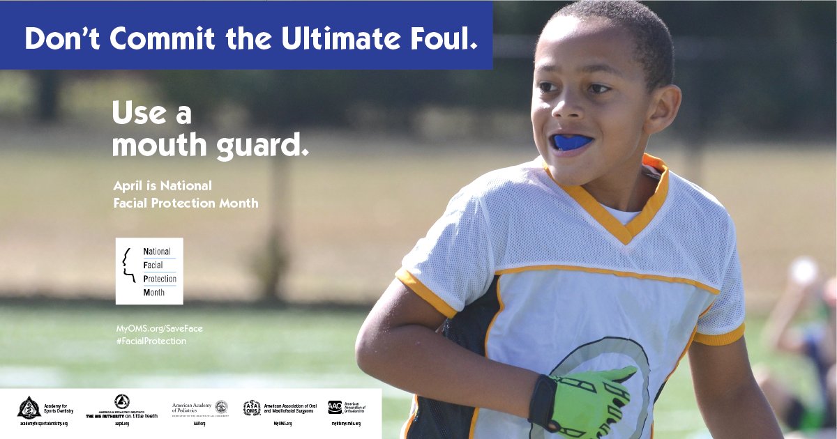 publichealthOC's tweet image. April is National Facial Protection Month! Don't commit the ultimate foul. Use a #MouthGuard. bit.ly/46smim2
