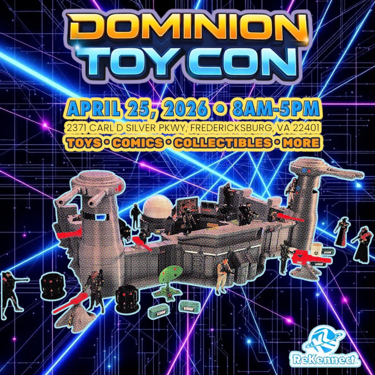 ReKennect's tweet photo. We're getting ready - only three more weeks until @dominiontoycon! Can't wait to see you and all the ReKennect fans in Virginia. Make sure to stop by our booth to pick up your RetroWorlds Playsets for your collection! #rekennectplaysets #rekennectretroworlds #rekennect https://t.co/4ePktwAuVG