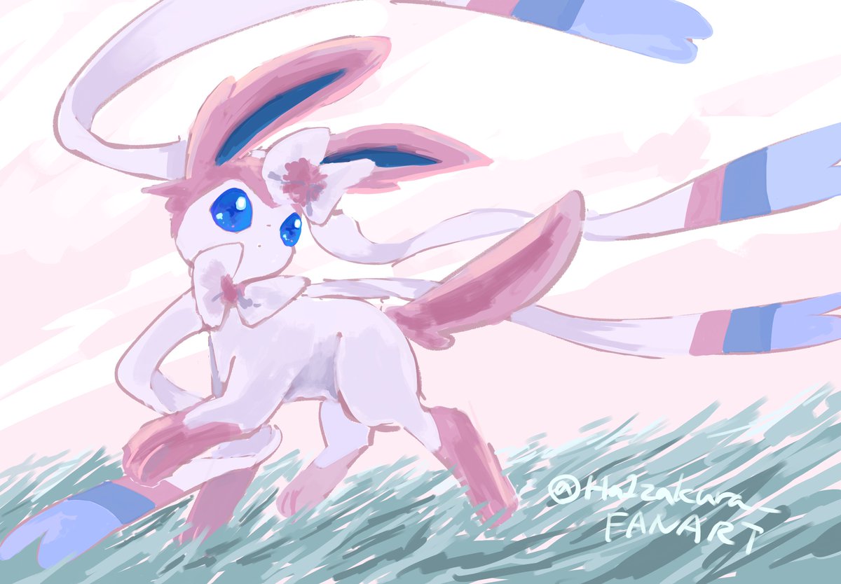 #ポケモン版深夜の真剣お絵描き60分一本勝負
ニンフィア