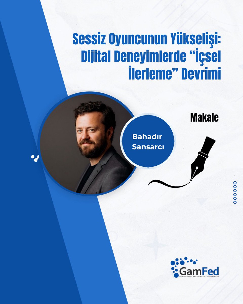 GamfedTurkiye's tweet image. Gamfed Türkiye Gönüllüsü Bahadır Sansarcı’nın Sessiz Oyuncunun Yükselişi: Dijital Deneyimlerde “İçsel İlerleme” Devrimi başlıklı yazısı oyunlastirma.co’da!🚀

🔗Bu ilgi çekici makalenin tamamını okumak için:👇
oyunlastirma.co/makale/gamfed-… 

#oyunlaştırma #gamification