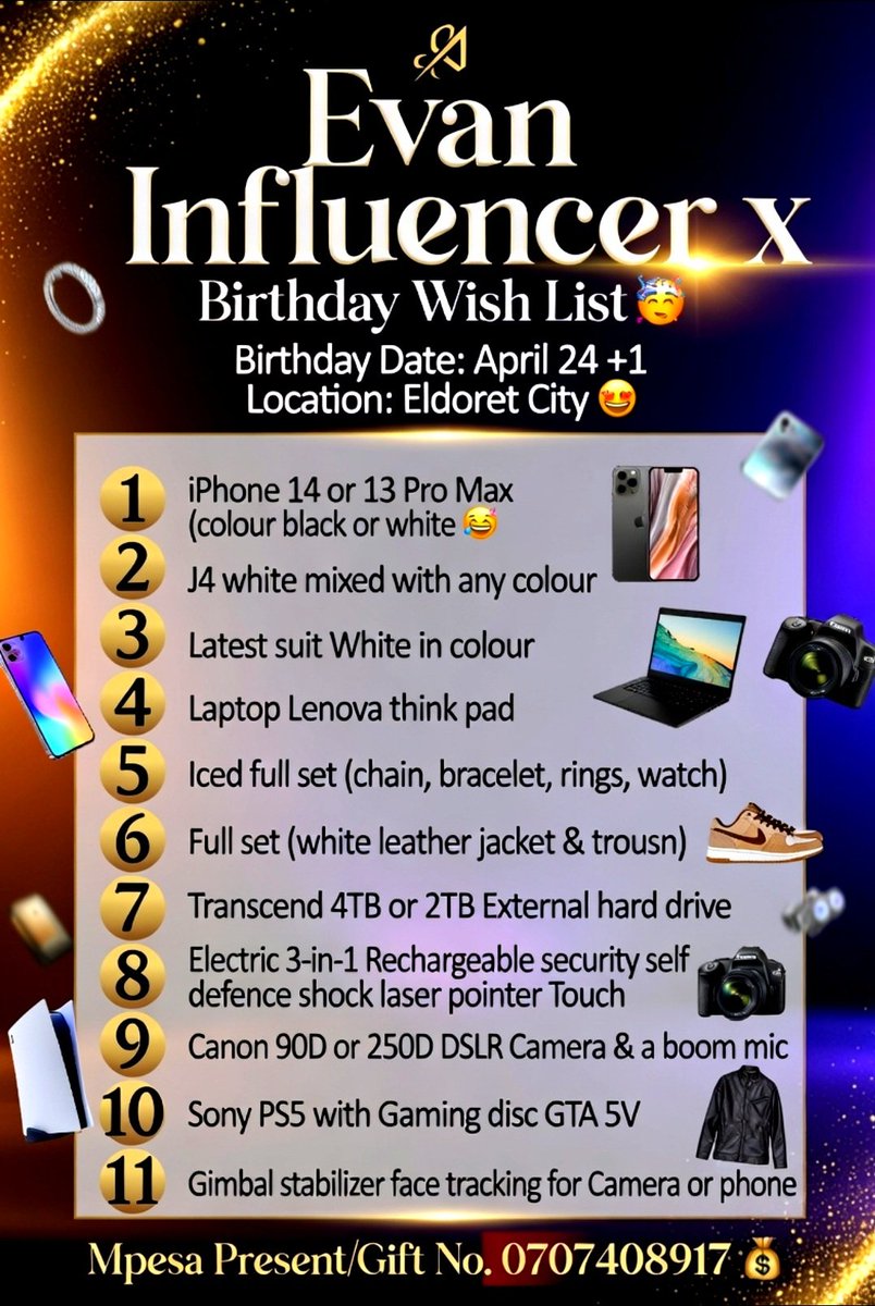 DSmartnumz's tweet photo. ✨🔥 Birthday Mode: ON! 🔥✨  
April 24, Eldoret City 🤩 – Evan Influencer X  is celebrating life, blessings, and big dreams 🙌.  
The wish list is set 🎁📸🎮 – from iPhones to PS5, fresh white suits, cameras to capture every vibe 🤍🇰🇪  
@UKenya19817

#birthdaynigga #kenya https://t.co/CeId1Kr3AV