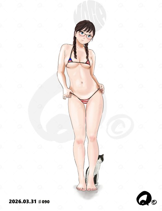 星条旗ビキニ小さすぎ～～🇺🇸😱 