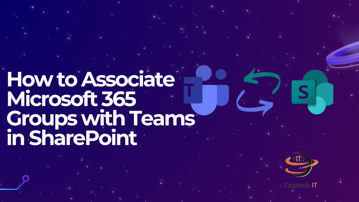 yemtechit's tweet photo. New video alert 
How to Associate Microsoft 365 Groups with Teams in SharePoint
A quick walkthrough showing how to connect existing Groups to Teams for better collaboration.
Watch here 👉 https://t.co/bcCvu8tOBU
#Microsoft365 #Teams #SharePoint https://t.co/aOZ6teBERW