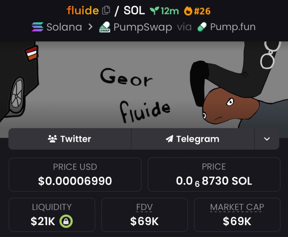 FomoChemist's tweet photo. Spotlighted $fluide at $69K Mcap in my alpha Tg
DFsBC5HQoFHSLtE6LmWRff8GGWgiZ9Y52nPqsFCYpump
#fluide #memecoin #solana https://t.co/F9Y4plcjat