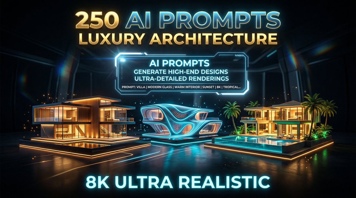 design99225's tweet photo. Buy 250 Architectural AI Prompts – Create 8K Luxury Houses &amp; Sell Stunning Designs on @Gumroad https://t.co/3sywG1AbLv https://t.co/CAaeahlteG