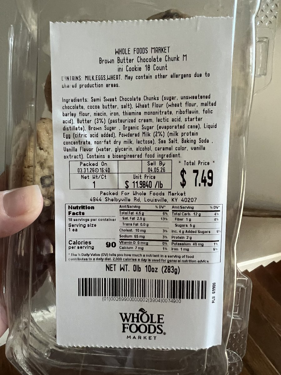 StrothmanJ's tweet photo. Question for @WholeFoods why use organic sugar if you are also using bioengineered ingredients? https://t.co/1cELlA5dxR