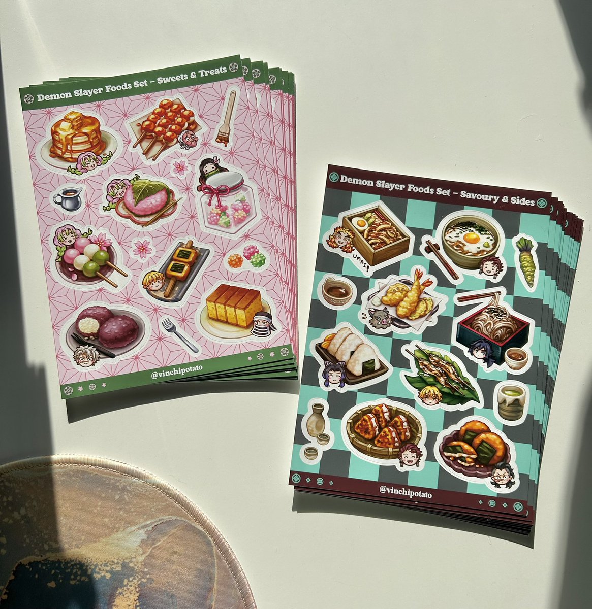 😗 My Demon Slayer food stickers have been printed~ 

Will be opening a ko-fi shop link for them soon! 🍡🍱🥢✨

#鬼滅の刃アニメ放送7周年