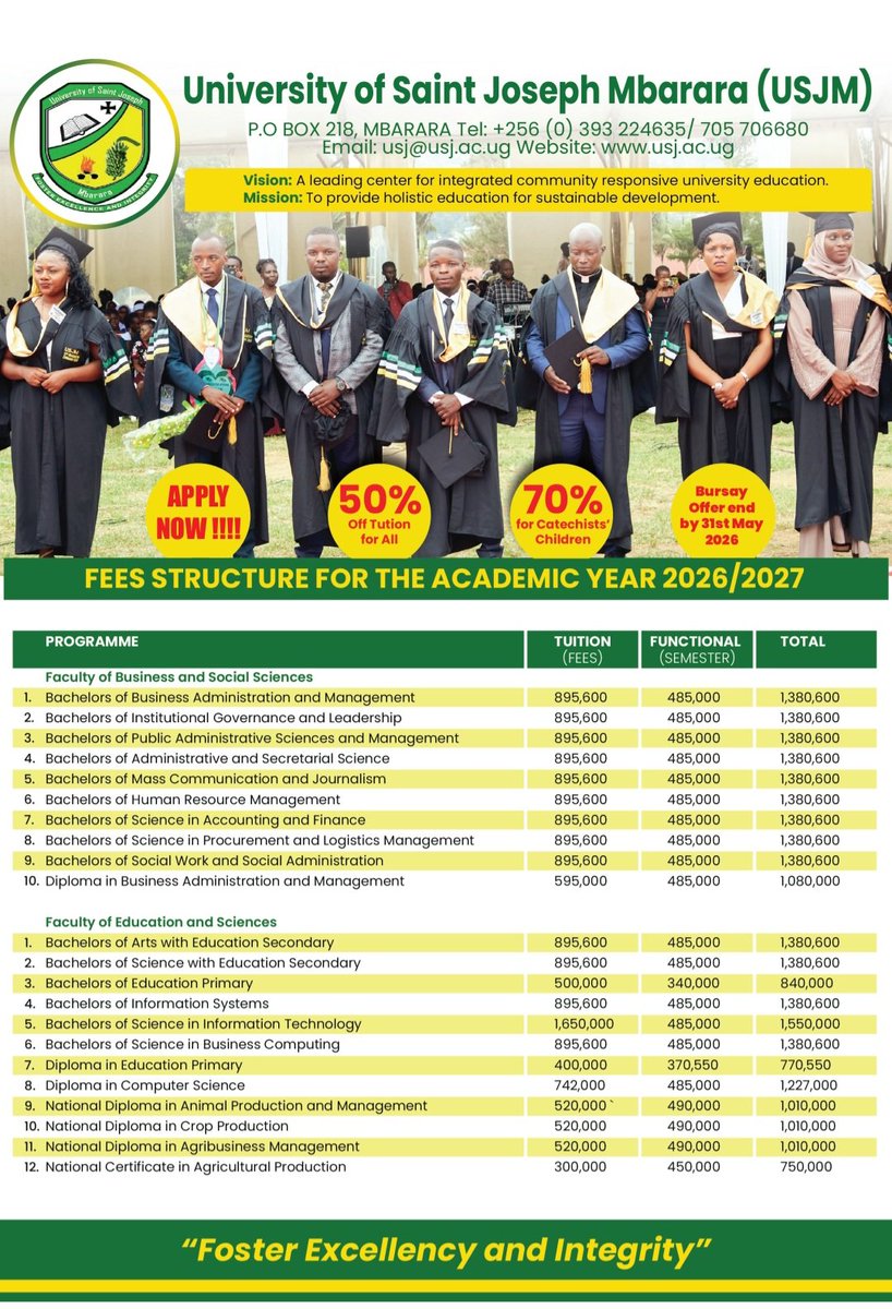 University Of Saint Joseph Mbarara tweet media