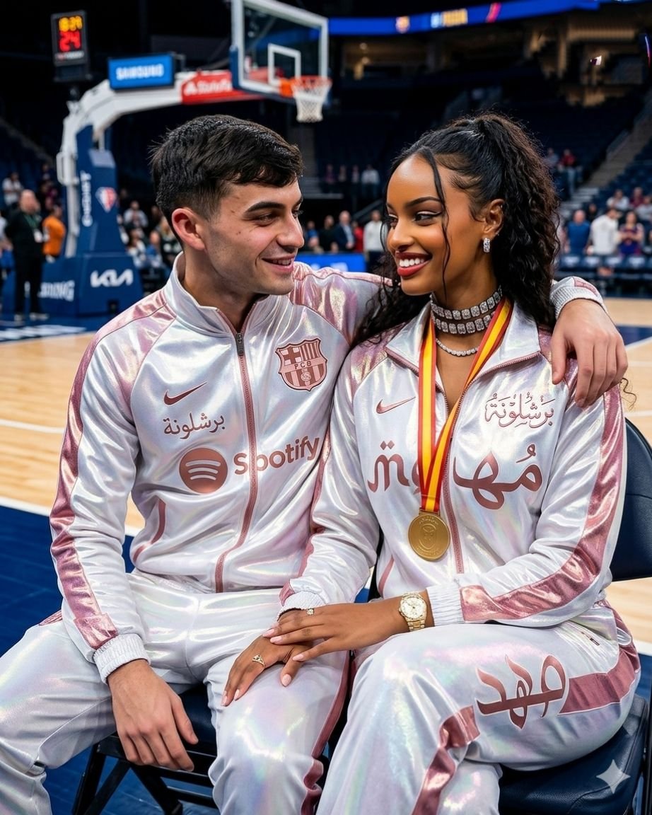 SparkmaxSport's tweet photo. Watching a basketball game in the USA with Pedri González.Great vibes, great energy, and even better company. Turns out he loves the game just as much off the pitch as he does on it. Pure talent recognizes greatness everywhere. #lifestyle #pedri #barcelona #FCBarcelona https://t.co/KAUHRF6f17