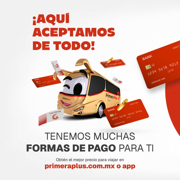 Primera_Plus's tweet photo. ¿La mejor parte de comprar tu boleto?
Pagar como tú prefieras. 💳
Compra tu boleto hoy en app o en https://t.co/g6ZWIGQ5tU
#ViajaPorMexico #ViajarEsVivir #Escapada #TurismoMexico #Viajeros #CompraEnLinea https://t.co/CrVaW9SLUu
