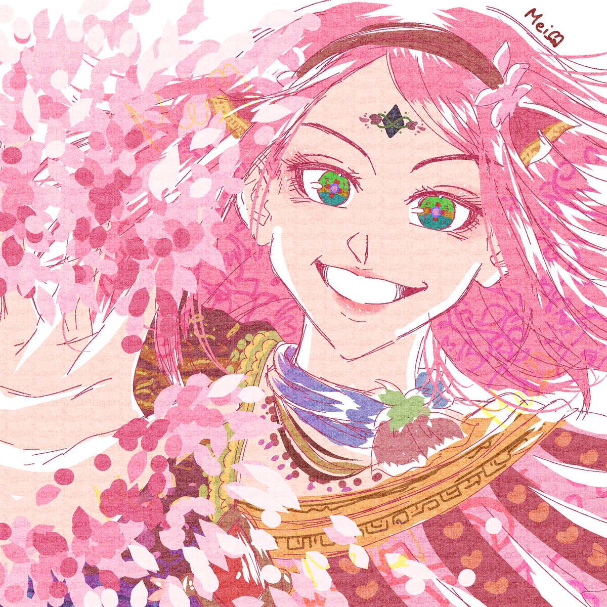 meikakuko's tweet image. -Canon Character in Your OCverse-
(ini boleh ga sih? Kalo ga boleh aku hapus)

Sakura kalo masuk ke Teneikou Universe (#teneikouniverse (one of my OCverses)) hehey 

Jadi Kambang Nanara ueueueuee 🥺🌸

#fanart #crossover