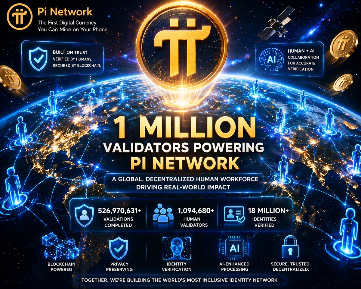 🚨 Pi Network Update: KYC Validator Rewards Distributed! 🎉

The first round of KYC Validator Rewards has officially been completed! ✅

🔹 Over 526 MILLION validations completed
🔹 More than 1 MILLION human validators participated 🌍
🔹 Around 18 MILLION users verified worldwide