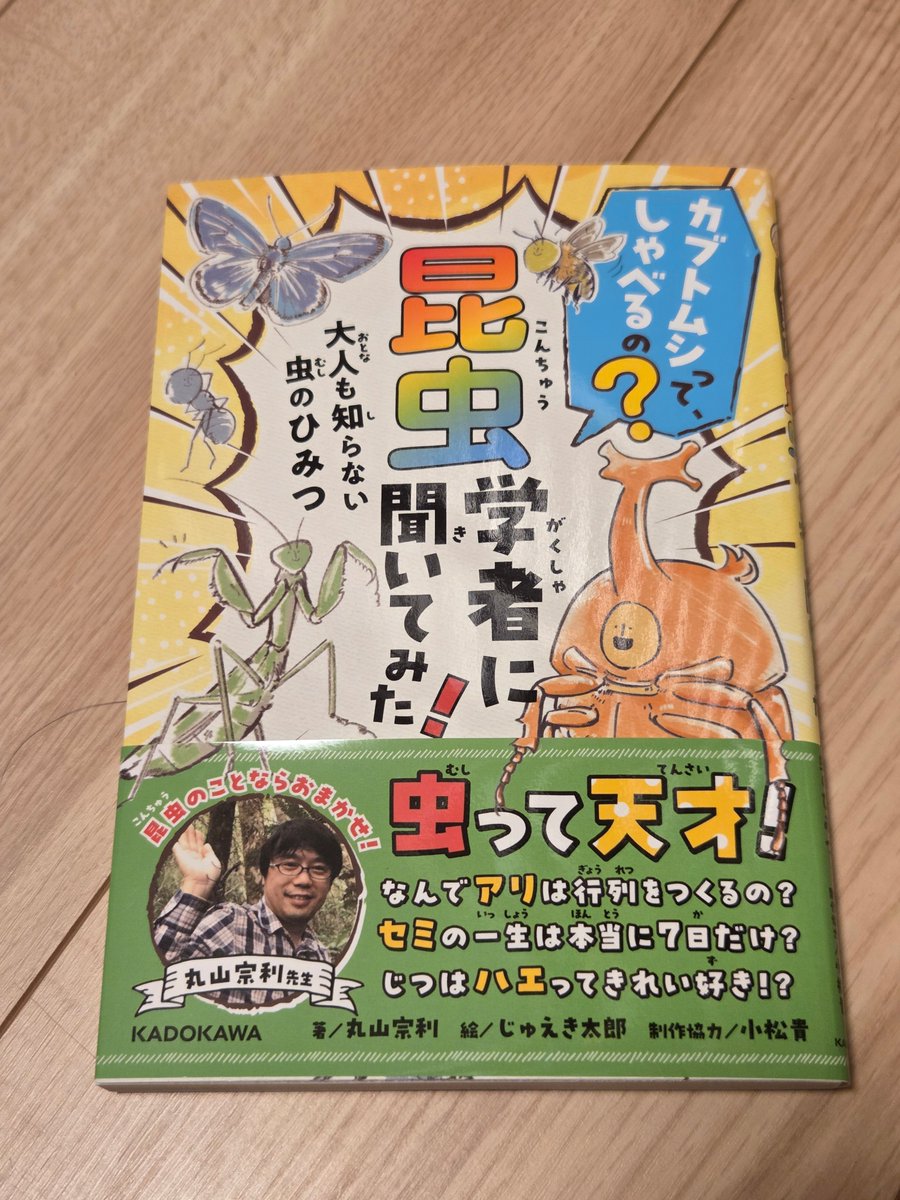 編集のお手伝いをした本が発売になりましたー！

丸山宗利先生の『カブトムシって、しゃべるの？　昆虫学者に聞いてみた！』（KADOKAWA）

イラストは、じゅえき太郎さんです！