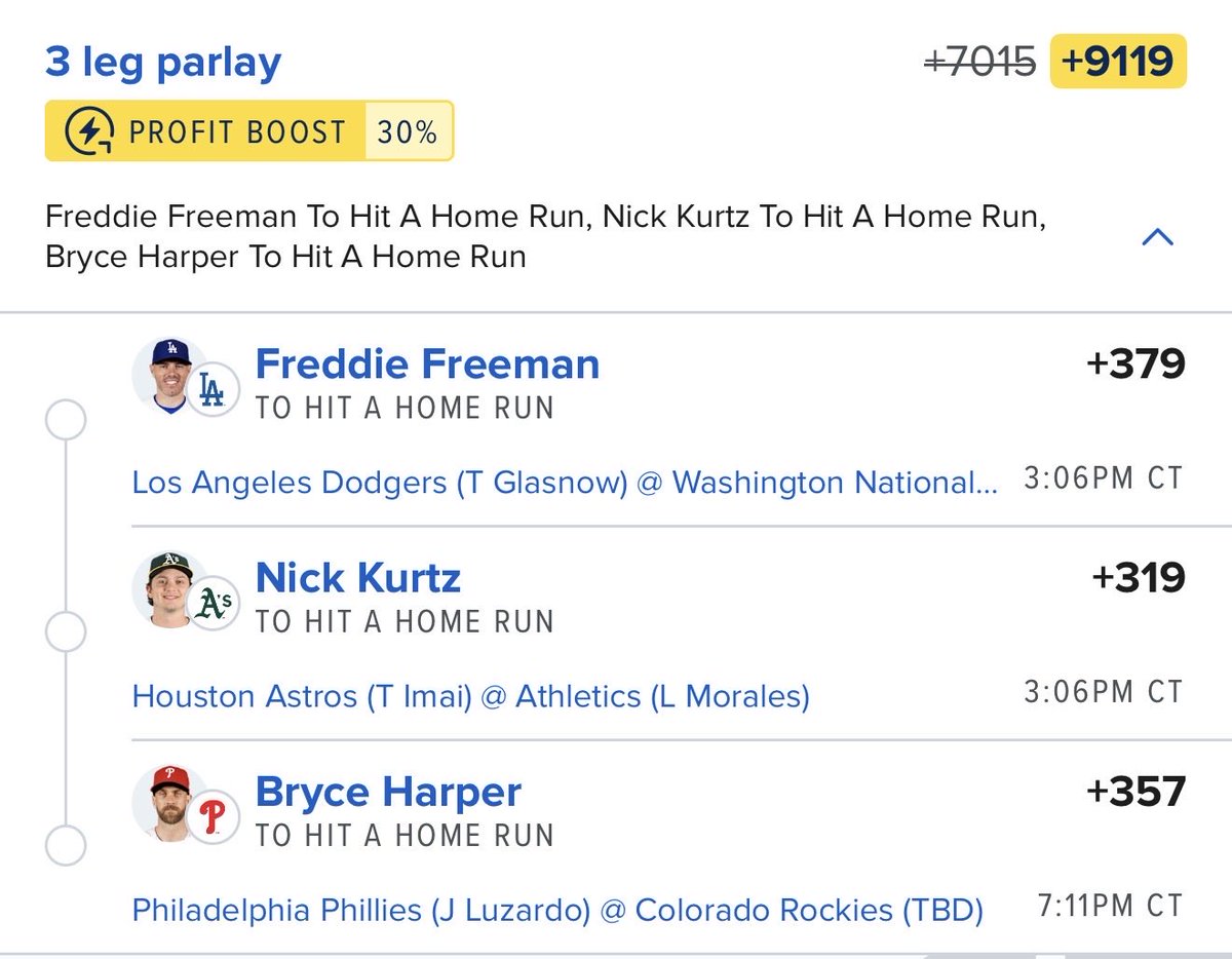 onlyparlays's tweet photo. Dinger Saturday 💣🔥 https://t.co/kyDMRsrk0J