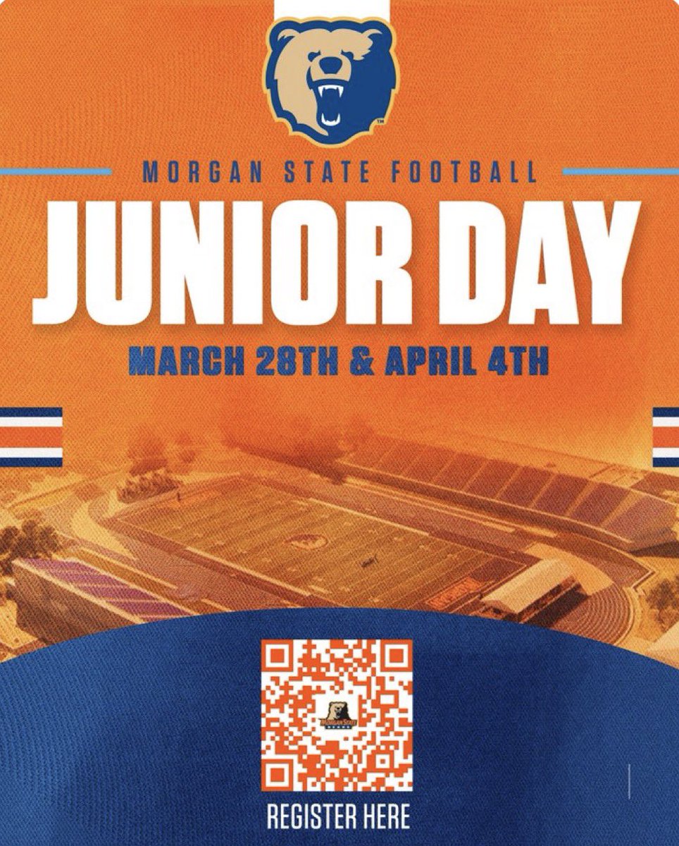 GarrisonLubin27's tweet image. Excited to attend Morgan State Junior Day 🐻🔥

Looking forward to learning more about the program and building relationships. 🙏🏾🏈

@MSUBearsFB @CoachDamonWilson
@CoachSewell @CoachOmarrSmith

#AGTG #MorganState #JuniorDay #ClassOf2027 #RecruitTheHustle #DB #StudentAthlete
