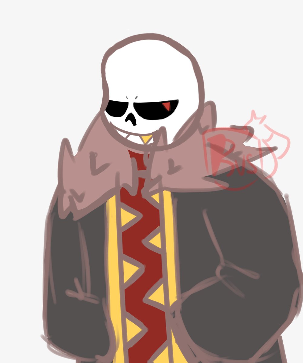 3rr0rSnas's tweet image. I got too lazy to outline it, so here's just a sketch 💔#underfellsans