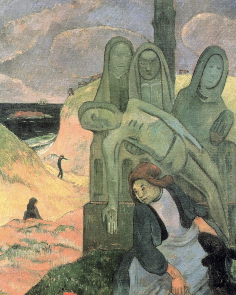 MooGooAcu's tweet photo. Paul Gauguin, 1889, “Calvario Bretonne” (Christo verde) https://t.co/c40wvJNXAs