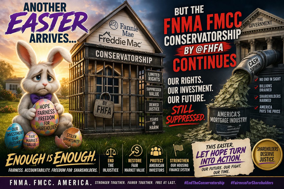 <a href="/realDonaldTrump/">Donald J. Trump</a> , this will be the 17th Easter Sunday without justice for the $fnma $fmcc shareholders.