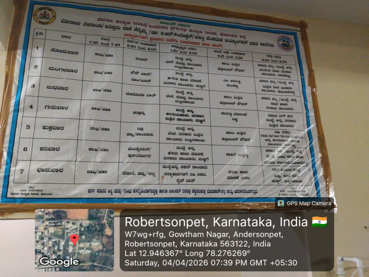 MDRSSC40KGF's tweet photo. Dinner @SWDGoK #SocialAudit_SWDMeals #SocialWelfare_Karnataka https://t.co/7DY61diWme