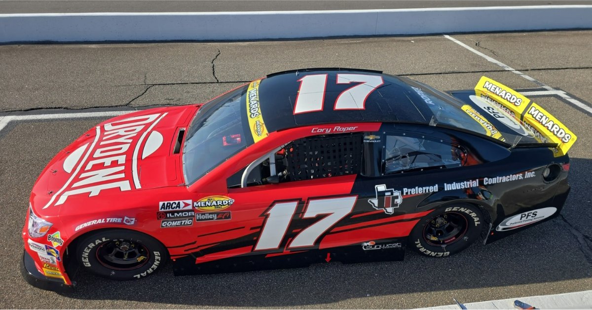 TeamDrydene's tweet image. Race day at The Rock.
Cory Roper rolling off P10 in the Drydene #17 Chevy. Let’s go.

#Drydene #RelaDyne #CoryRoper #17Chevy #ARCAMenardsSeries #RaceTheRock #RaceDay #FullThrottle #Motorsports
